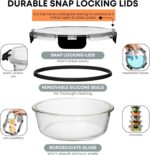 Razab 30 PC Glass Food Storage Containers with Lids - Reusable Glass Meal Prep C... - Image 4