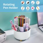 Marbrasse Desk Organizer, 360-Degree Rotating Pen Holder, Desk Organizers and Ac... - Image 4