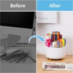 Marbrasse Desk Organizer, 360-Degree Rotating Pen Holder, Desk Organizers and Ac... - Image 5
