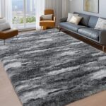 Shag Rugs for Living Room 8x10, Ultra Soft Abstract Grey Big Fuzzy Rugs for Bedr... - Image 4