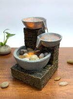 Nature's Mark 6" H Cascading Bowl and Brick LED Fountain (Adapter Included Free) - Image 3
