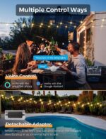 XMCOSY+ Patio Lights, Smart 50Ft Outdoor String Lights with 25 Dimmable G40 Glob... - Image 4