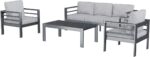AECOJOY Aluminum Patio Furniture Set, 5 Seats Modern Outdoor Furniture with Coff... - Image 5