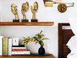 3 Piece Thinker Statue Gold Home Decor Abstract Face Sculpture Resin Thinker Fig... - Image 4