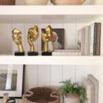 3 Piece Thinker Statue Gold Home Decor Abstract Face Sculpture Resin Thinker Fig... - Image 7