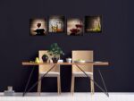 Wieco Art Red Wine Cups Modern Kitchen Wall Art Dinning Room Wall Decor 4 Panels... - Image 3