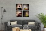 Wieco Art Red Wine Cups Modern Kitchen Wall Art Dinning Room Wall Decor 4 Panels... - Image 4