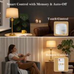 Cordless Table Lamp Set of 2 for Living Room, Gold Mid Century Modern Lamp with ... - Image 4