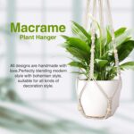 LEWESU Macrame Plant Hanger Indoor Set of 2 with 4 Hooks, Indoor Outdoor Hanging... - Image 5