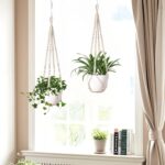 LEWESU Macrame Plant Hanger Indoor Set of 2 with 4 Hooks, Indoor Outdoor Hanging... - Image 6