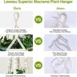 LEWESU Macrame Plant Hanger Indoor Set of 2 with 4 Hooks, Indoor Outdoor Hanging... - Image 7
