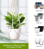 LEWESU Macrame Plant Hanger Indoor Set of 2 with 4 Hooks, Indoor Outdoor Hanging... - Image 9