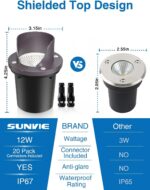 SUNVIE 12W Low Voltage Landscape Lights Waterproof Outdoor In-Ground Lights Shie... - Image 3