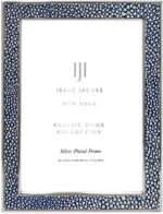 Isaac Jacobs 4x6 Navy Leather w/Silver Metal (Vertical & Horizontal) Picture Fra... - Image 3