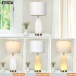 Rinweey 26" Modern Clear Glass Table Lamps Set of 2,Nightstand Lamp with USB A+C... - Image 6