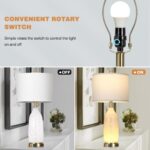 Rinweey 26" Modern Clear Glass Table Lamps Set of 2,Nightstand Lamp with USB A+C... - Image 7