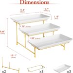 3-Tier Melamine Serving Tray Set, 11.5" x 5.6" Platters for Serving Food, Black ... - Image 3