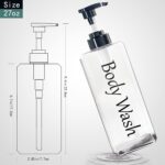 Shampoo and Conditioner Dispenser(Clear, Set of 3, 27oz)- Refillable & EmptySham... - Image 4