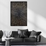 moshinart 24 x 36in Hand-Painted Oil Painting 3D Texture Sense of Space Gold Fir... - Image 5