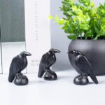 Natural Black Obsidian Raven Figurines,2 Inch Healing Crystal Animal Statues,Luc... - Image 5