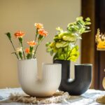 Vipush Ceramic Vase Set for Modern Home Decor Aesthetic, White and Black Round M... - Image 3