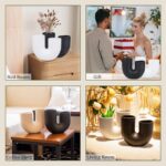 Vipush Ceramic Vase Set for Modern Home Decor Aesthetic, White and Black Round M... - Image 6