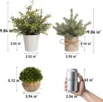 4 Pack Small Fake Plants in White Pulp Pot for Home Decor, Artificial Plants Ind... - Image 4