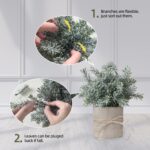 4 Pack Small Fake Plants in White Pulp Pot for Home Decor, Artificial Plants Ind... - Image 6