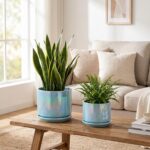 EFISPSS Ceramic Planter 4+5+6 Inch Ceramic Flower pots for Indoor Plants with Dr... - Image 8