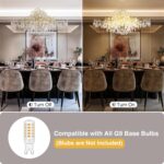 YUYI 47" Modern Gold Tree Branch Crystal Chandeliers, 14-Light Luxury Rectangula... - Image 5