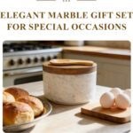 White Marble Salt cellar. Spice jars with Acacia Wood Lid and Spoon, Elegant Mod... - Image 5