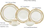 Lorenzo Import Isabella 57-Piece Wavy Porcelain Dinnerware Set - Image 3