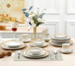 Lorenzo Import Isabella 57-Piece Wavy Porcelain Dinnerware Set - Image 5