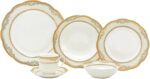 Lorenzo Import Isabella 57-Piece Wavy Porcelain Dinnerware Set - Image 6
