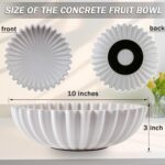 Large Decorative Bowl, 10" Concrete Decorative Fruit Bowls for Home Decor, Moder... - Image 6