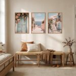 KAIRNE Italy Coast Cityscape Framed Canvas Wall Art Set, Neutral Italian Country... - Image 4