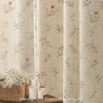 Floral Farmhouse Vintage Linen Shower Curtain, French Country Spring Shower Curt... - Image 4