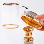 13.5" Tall Pillar Candle Holder with Glass Wind Proof, Metal Hurricane Holders, ... - Image 9