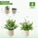 ALAGIRLS 4 Pack Small Fake Plants, 10" Artificial Plants Indoor Eucalyptus/Rosem... - Image 3