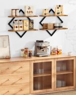 CHOEZON Floating Shelves, Set of 2 Wall Shelves, 2-Tier Hanging Shelves, Wall Sh... - Image 4