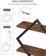 CHOEZON Floating Shelves, Set of 2 Wall Shelves, 2-Tier Hanging Shelves, Wall Sh... - Image 5