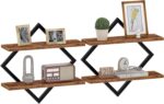 CHOEZON Floating Shelves, Set of 2 Wall Shelves, 2-Tier Hanging Shelves, Wall Sh... - Image 8