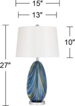Possini Euro Design Pablo Modern Table Lamp 27" Tall Swirling Multi Color Blue H... - Image 5