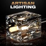 Dining Room Light Fixture,Modern Crystal Chandeleirs Semi Flush Mount Ceiling Li... - Image 4