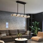 Dining Room Light Fixture,Modern Crystal Chandeleirs Semi Flush Mount Ceiling Li... - Image 5