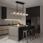 Dining Room Light Fixture,Modern Crystal Chandeleirs Semi Flush Mount Ceiling Li... - Image 9
