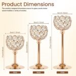 Gold Crystal Tealight Candle Holders Set of 6 (2 Sets) - Tall Bling Bowl Candela... - Image 3