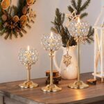 Gold Crystal Tealight Candle Holders Set of 6 (2 Sets) - Tall Bling Bowl Candela... - Image 5
