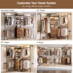 ONBRILL T2 Wall Mounted Industrial Pipe Clothing Rack, Closet Organizers and Sto... - Image 5