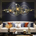 homary Metal Wall Decor, 3D Glam Gold Round Wall Art with Decorative Sequins, Mo... - Image 4